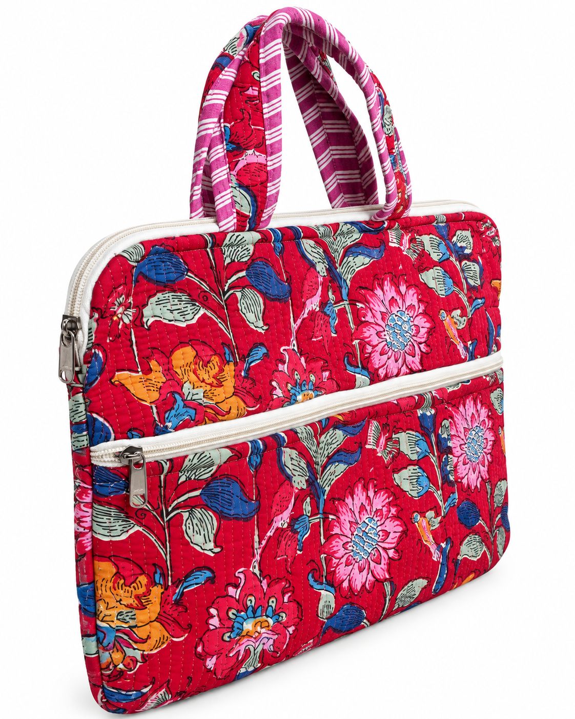 Crimson Garden Quilted Laptop Bag