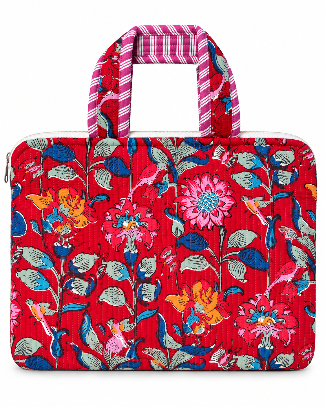 Crimson Garden Quilted Laptop Bag