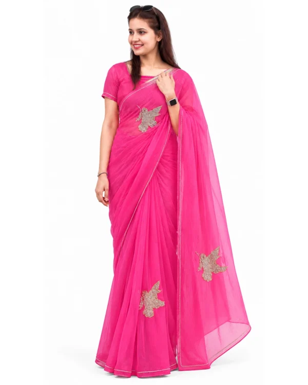 Pink Chiffon Handwork