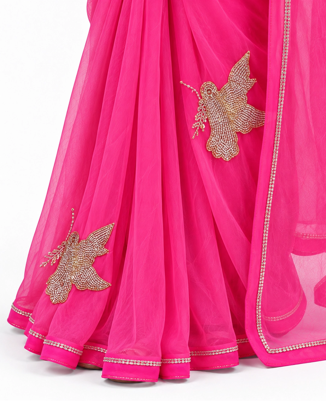 Pink Chiffon Handwork