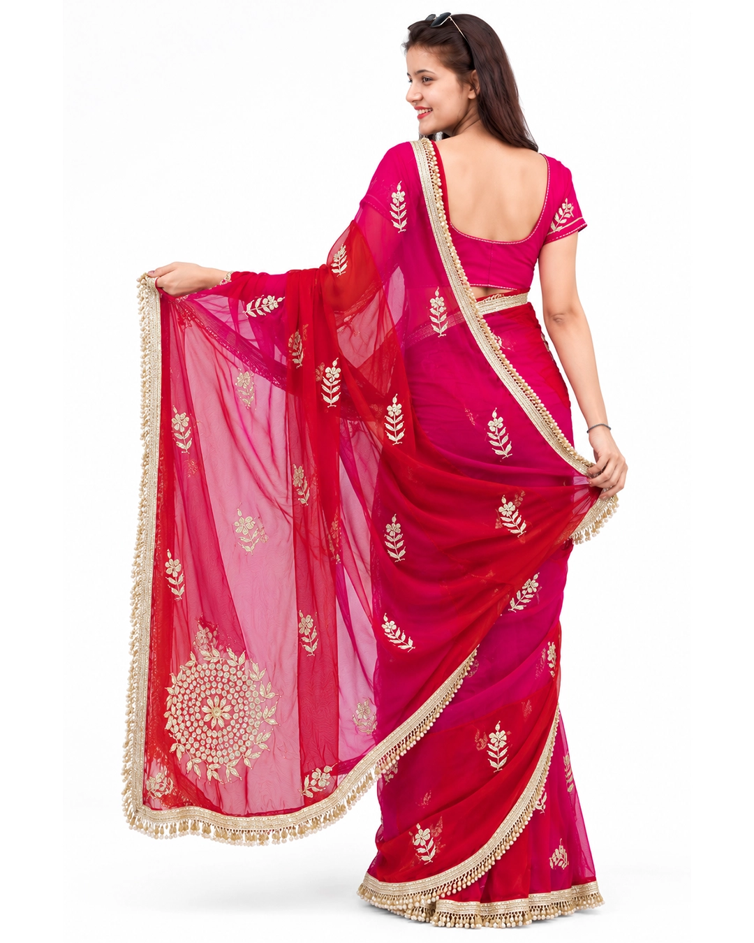 Kundan Handwork Saree