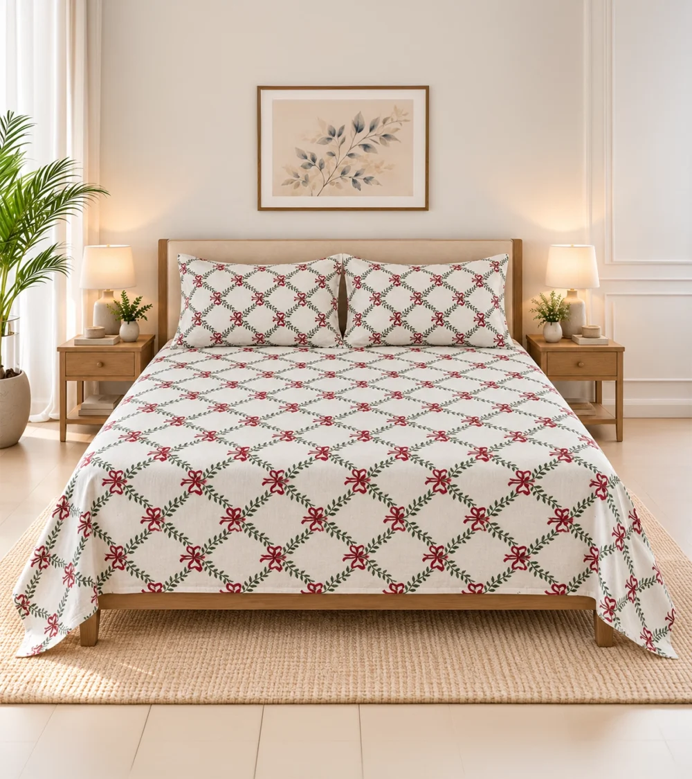 Vine Lattice Cotton Bedsheet