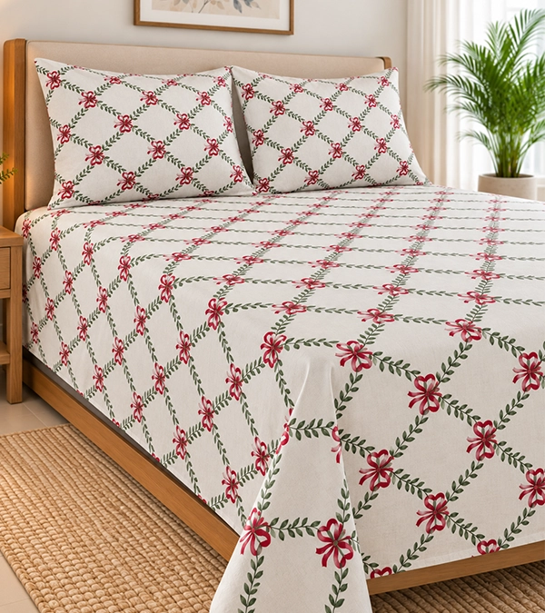 Vine Lattice Cotton Bedsheet