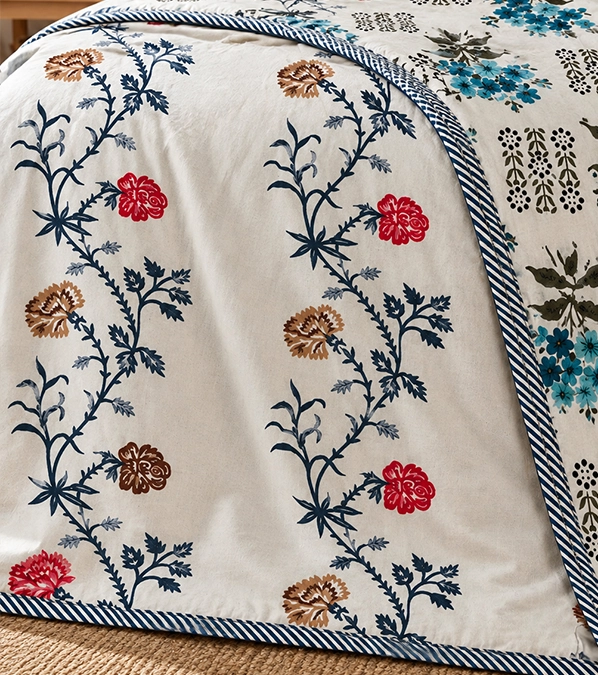 Indian botanical hand-block style