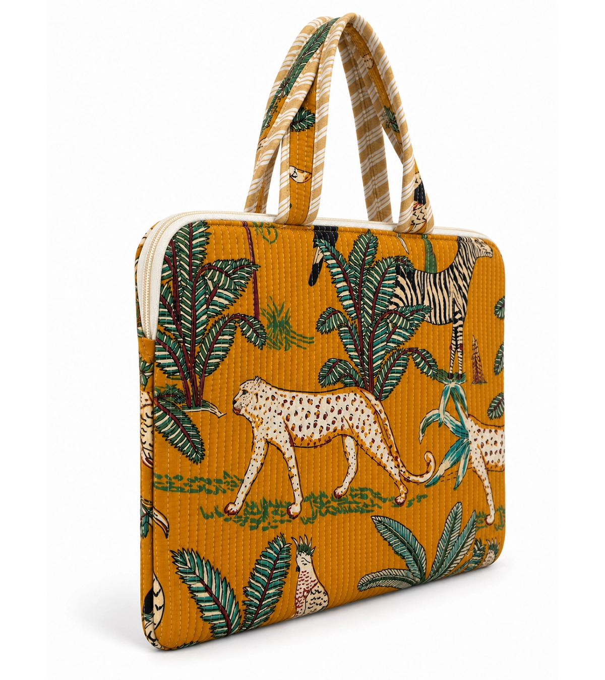 Golden Safari Quilted Laptop Bag
