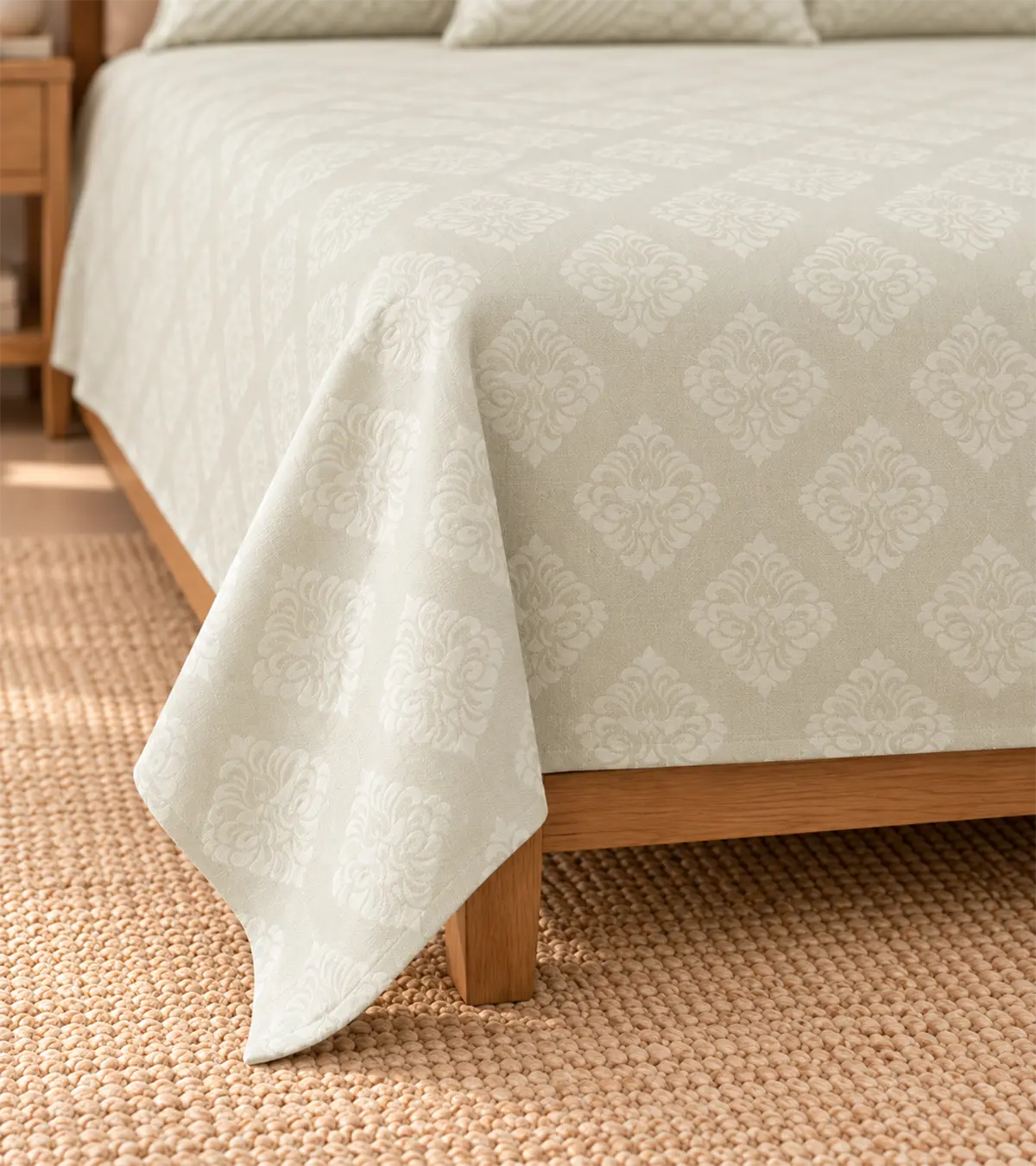 Royal Ivory Elegance Damask Bedsheet Set