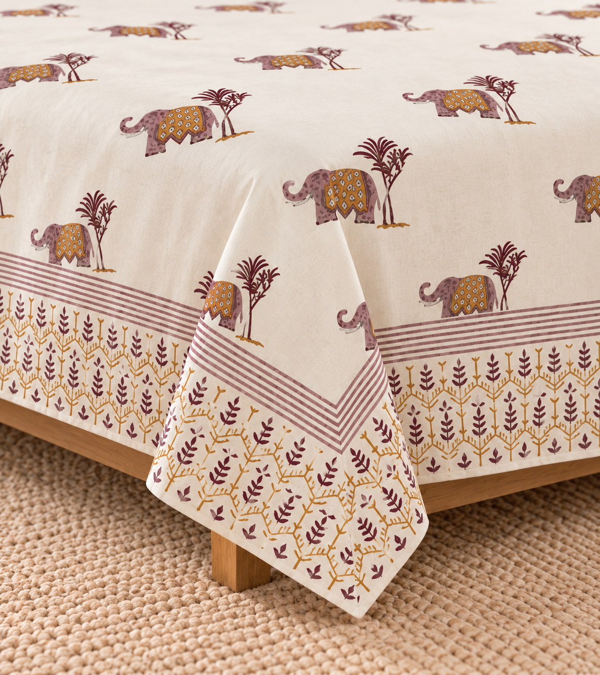 Royal Mustard Elephant Heritage Bedsheet