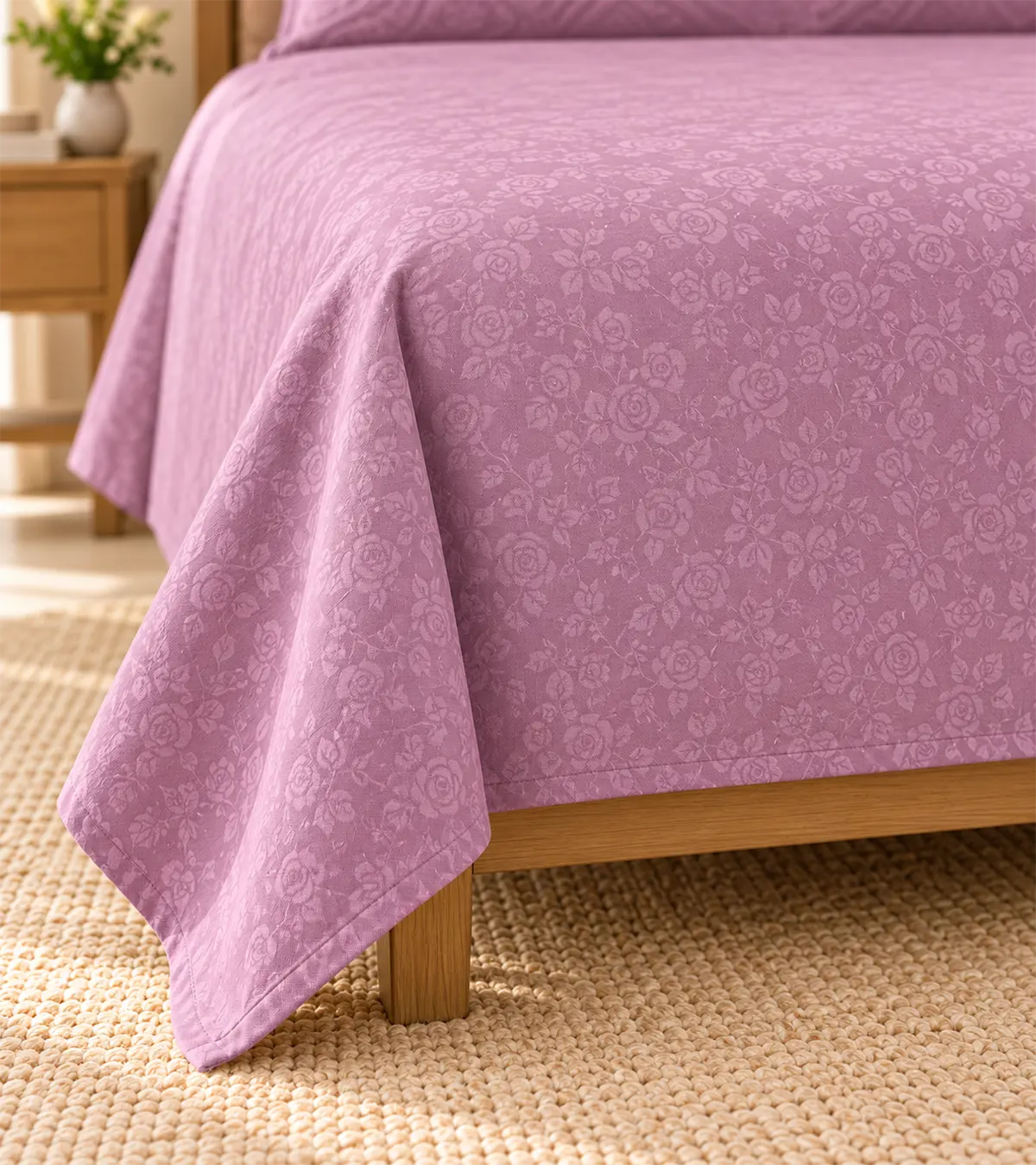 Mauve Rose Elegance Quilted Bedsheet Set