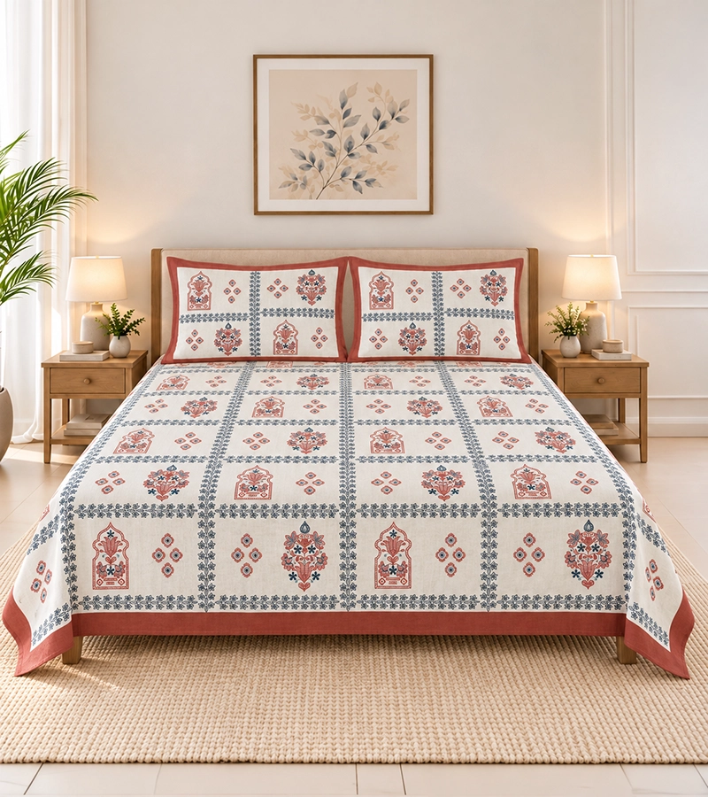Jaipur Courtyard Printed Bedsheet