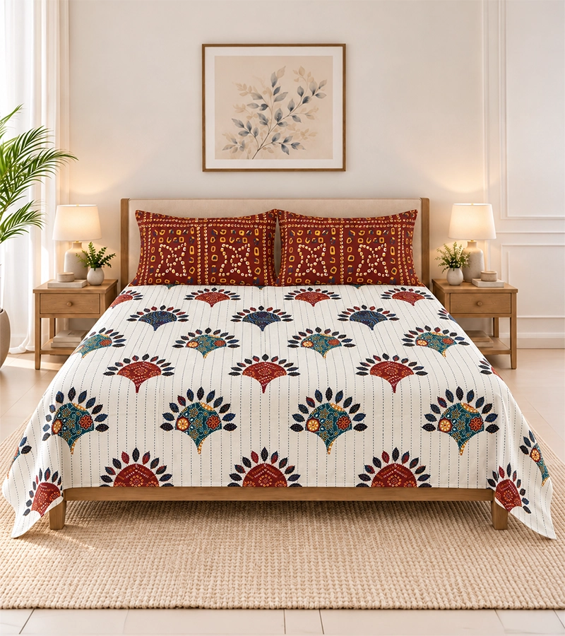 Rangrez Folk Print Bedsheet