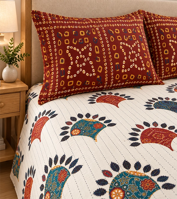 Rangrez Folk Print Bedsheet