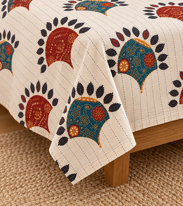 Rangrez Folk Print Bedsheet