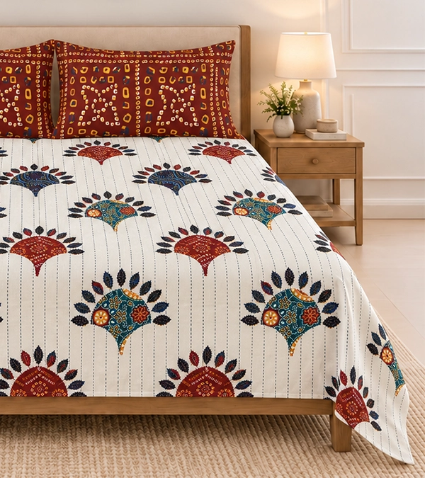 Rangrez Folk Print Bedsheet