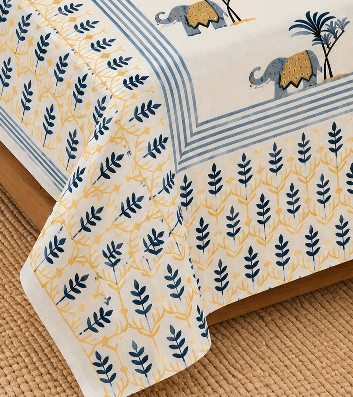 Royal Blue Elephant Heritage Bedsheet