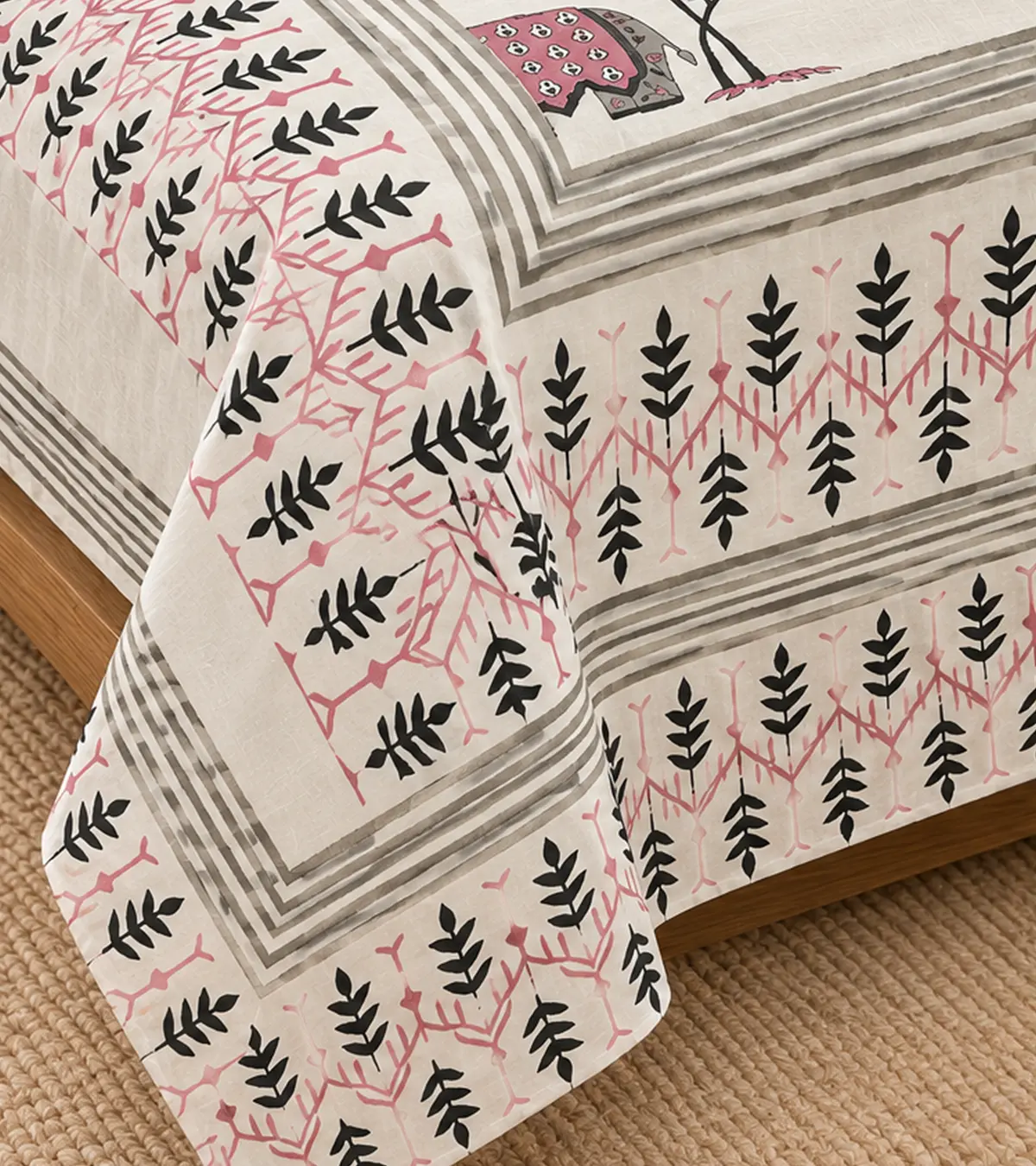 Royal Elephant Heritage Printed Bedsheet