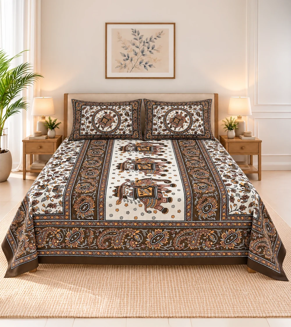 Royal Heritage Elephant Bedsheet