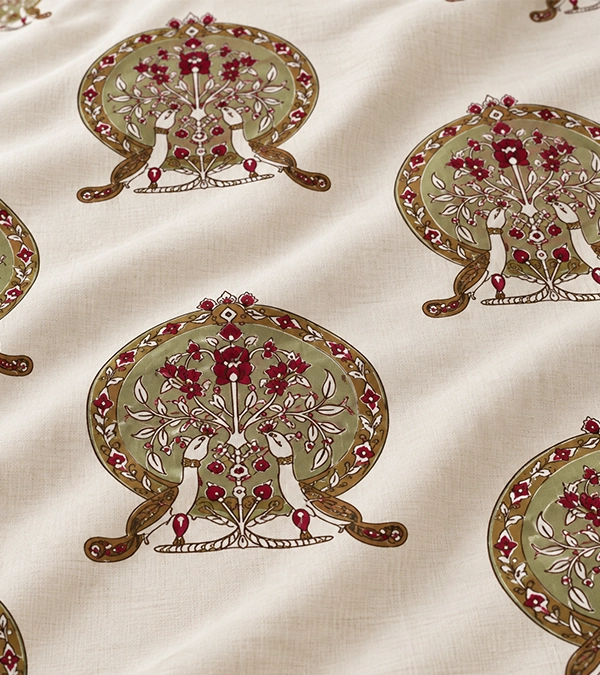 Royal Peacock Floral Bedsheet