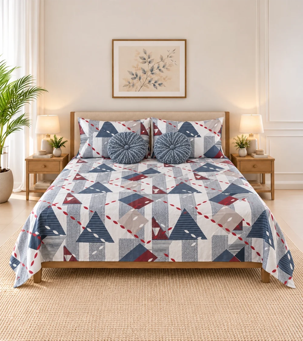 Urban Mosaic Geometric Bedsheet Set