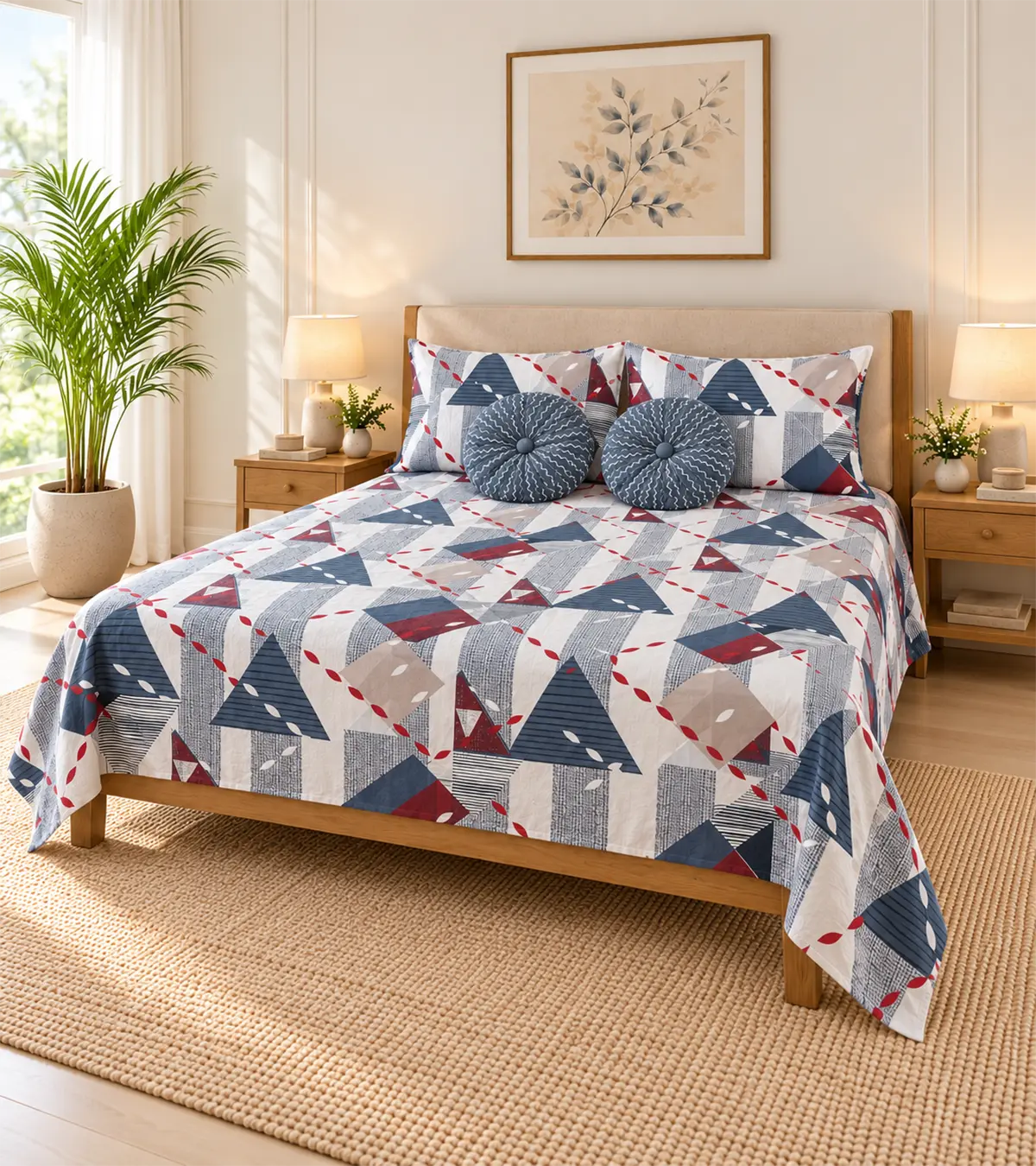 Urban Mosaic Geometric Bedsheet Set