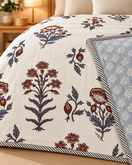 Vintage Bloom Reversible Dohar